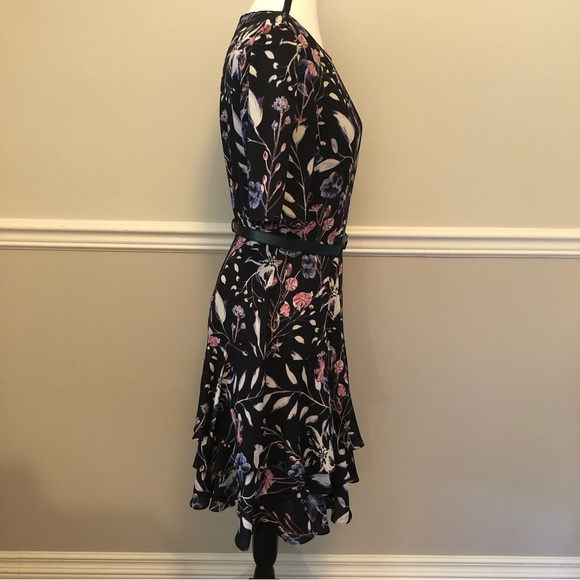 Ivanka Chiffon Floral Print Dress Size 6 - Picture 7 of 8